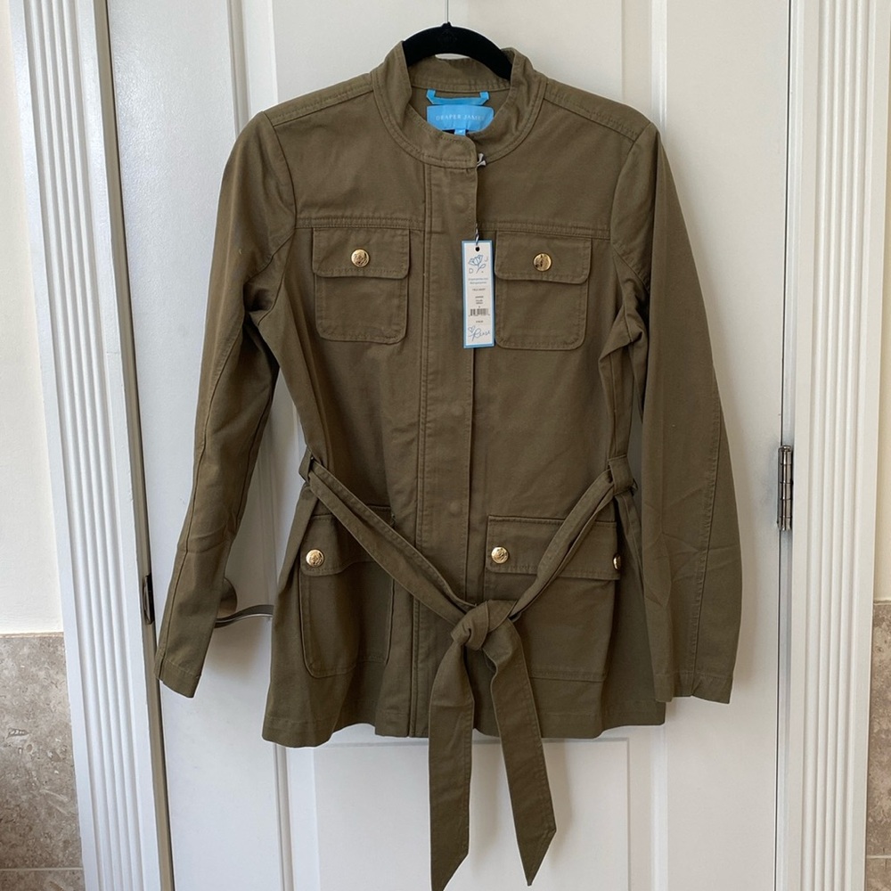 NWT:  Draper James Field Jacket, Green Twill.  Size small